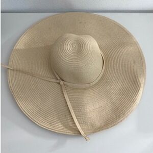 Milani Tan Wide Brim Floppy Sun Hat Beach Straw Style BB009 One Size